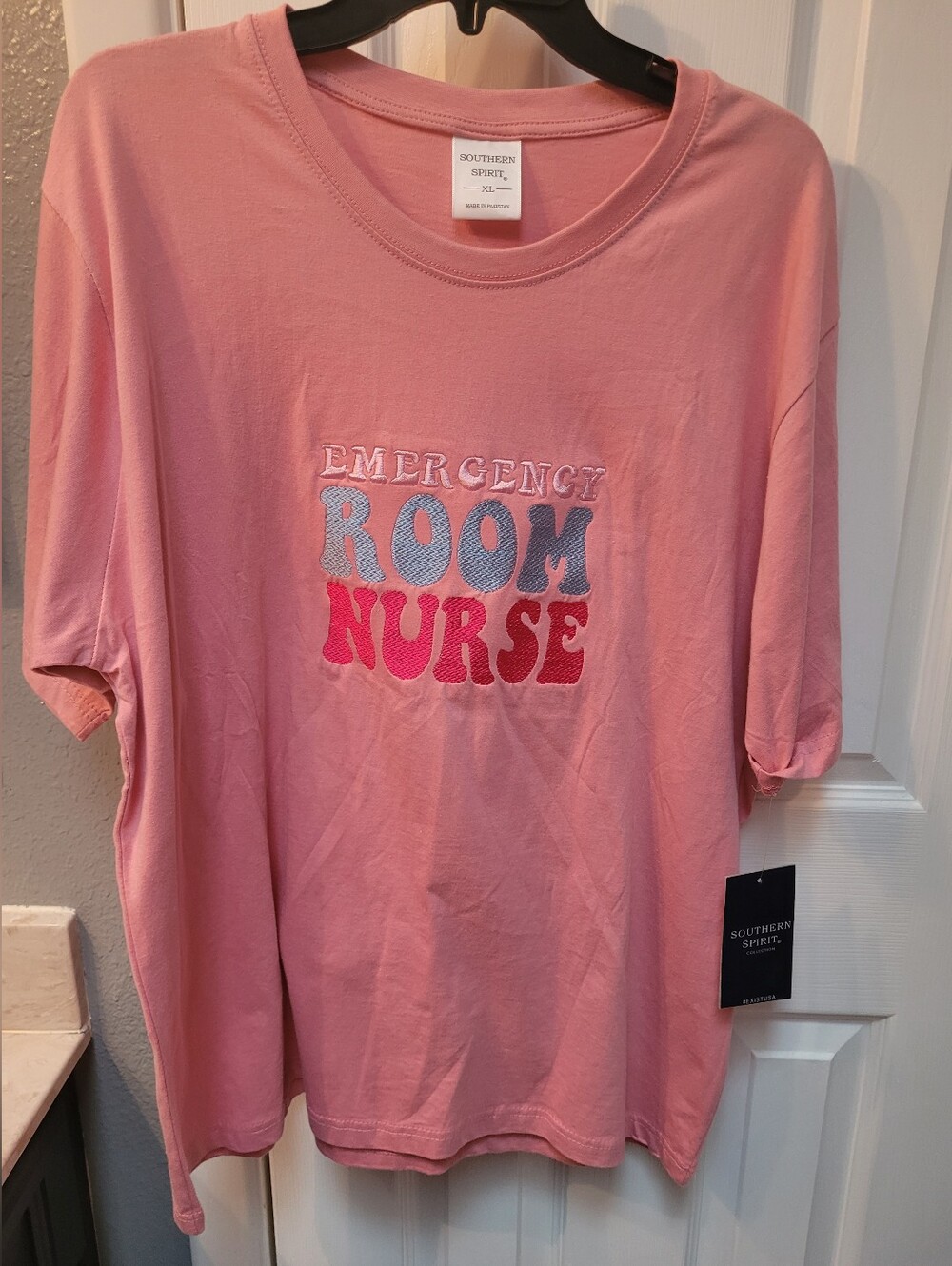 Southern Spirit Women's Dark Blush Emergency Room Nurse T -Shirt Sz XL